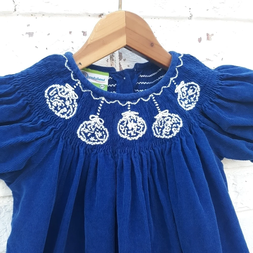 Vintage Corduroy Smocked Dress size 2T